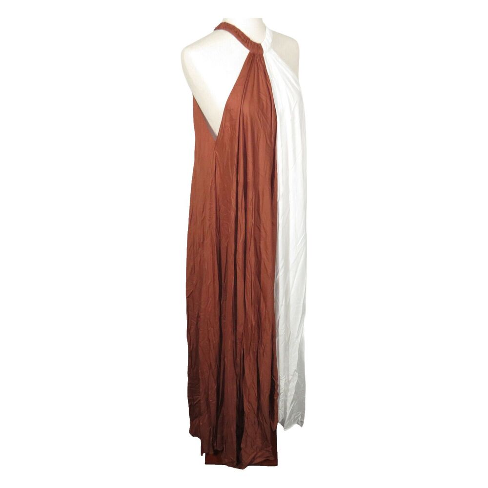 Anthropologie Let Me Be Colorblock Flowy Halter Maxi Dress Size Medium - Picture 2 of 13